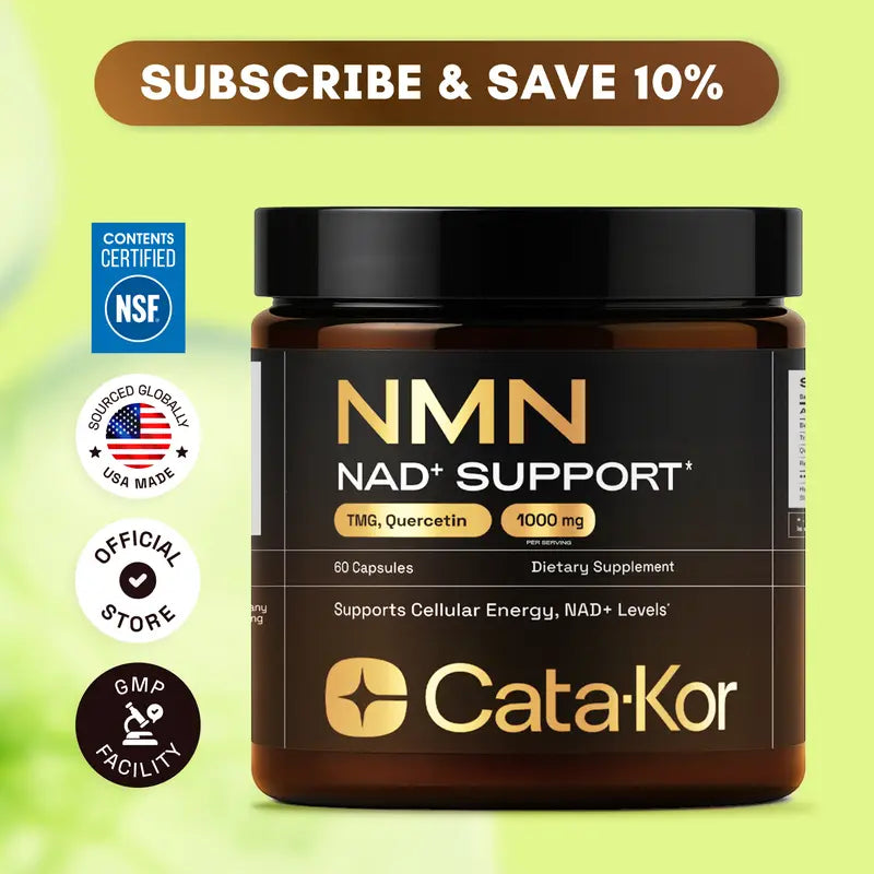 NAD+ Support Complex - NMN, Quercetin, TMG & Resveratrol for Cellular Energy and Healthy Aging