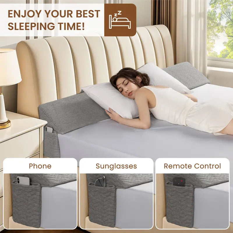 Sonoro Kate Home Bed Wedge Pillow For Headboard, Mattress Gap Filler, Triangle Bloster Pillow Wedge