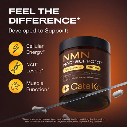 NAD+ Support Complex - NMN, Quercetin, TMG & Resveratrol for Cellular Energy and Healthy Aging