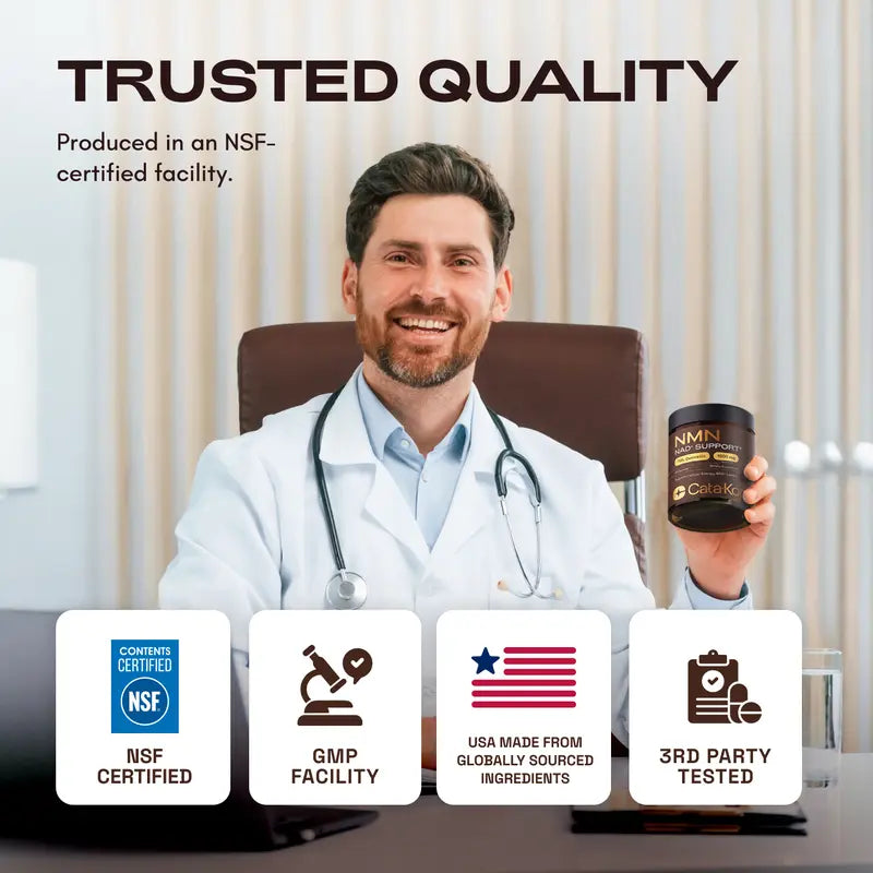 NAD+ Support Complex - NMN, Quercetin, TMG & Resveratrol for Cellular Energy and Healthy Aging