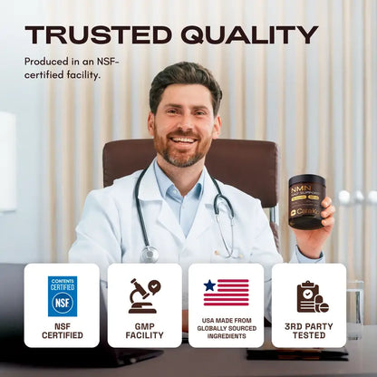NAD+ Support Complex - NMN, Quercetin, TMG & Resveratrol for Cellular Energy and Healthy Aging
